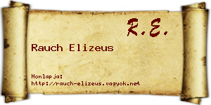 Rauch Elizeus névjegykártya